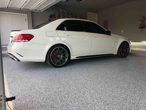 car parked on a newly installed epoxy floor