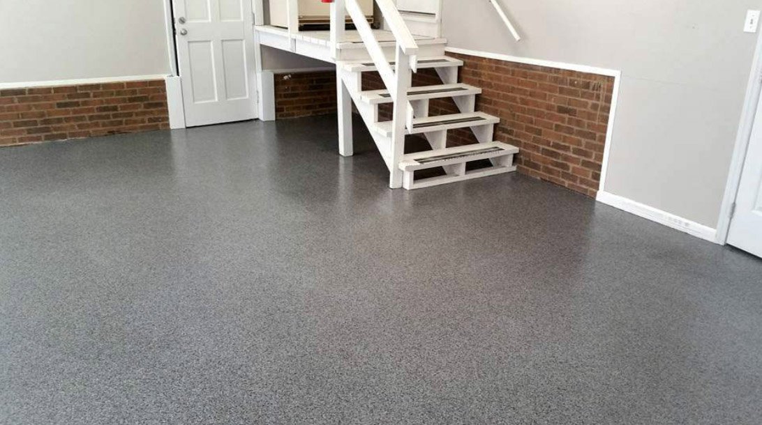 flake garage floor with chip epoxy
